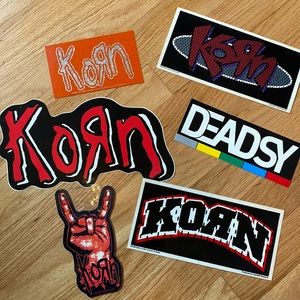 Vintage never used large Korn and Deadsy stickers